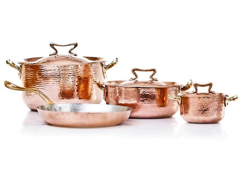 Copper Cookware 7-pcs Set w Standard Lid