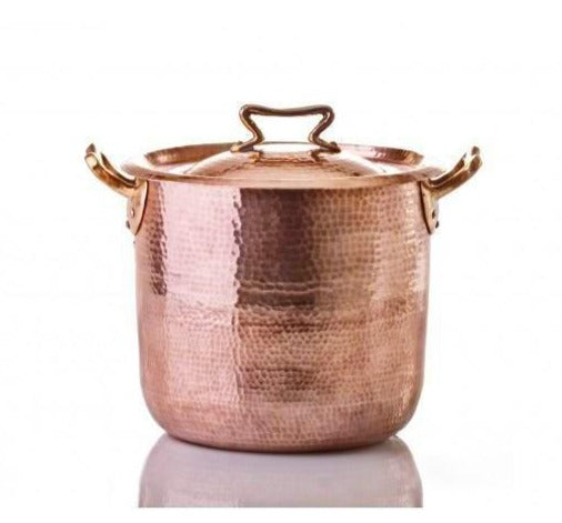 Large 10 qt Hammered Copper Dutch Oven - Amoretti Brothers