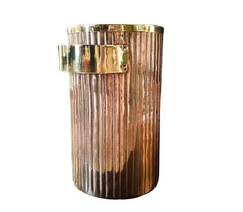 Copper Champagne Ice Bucket with Brass Decor